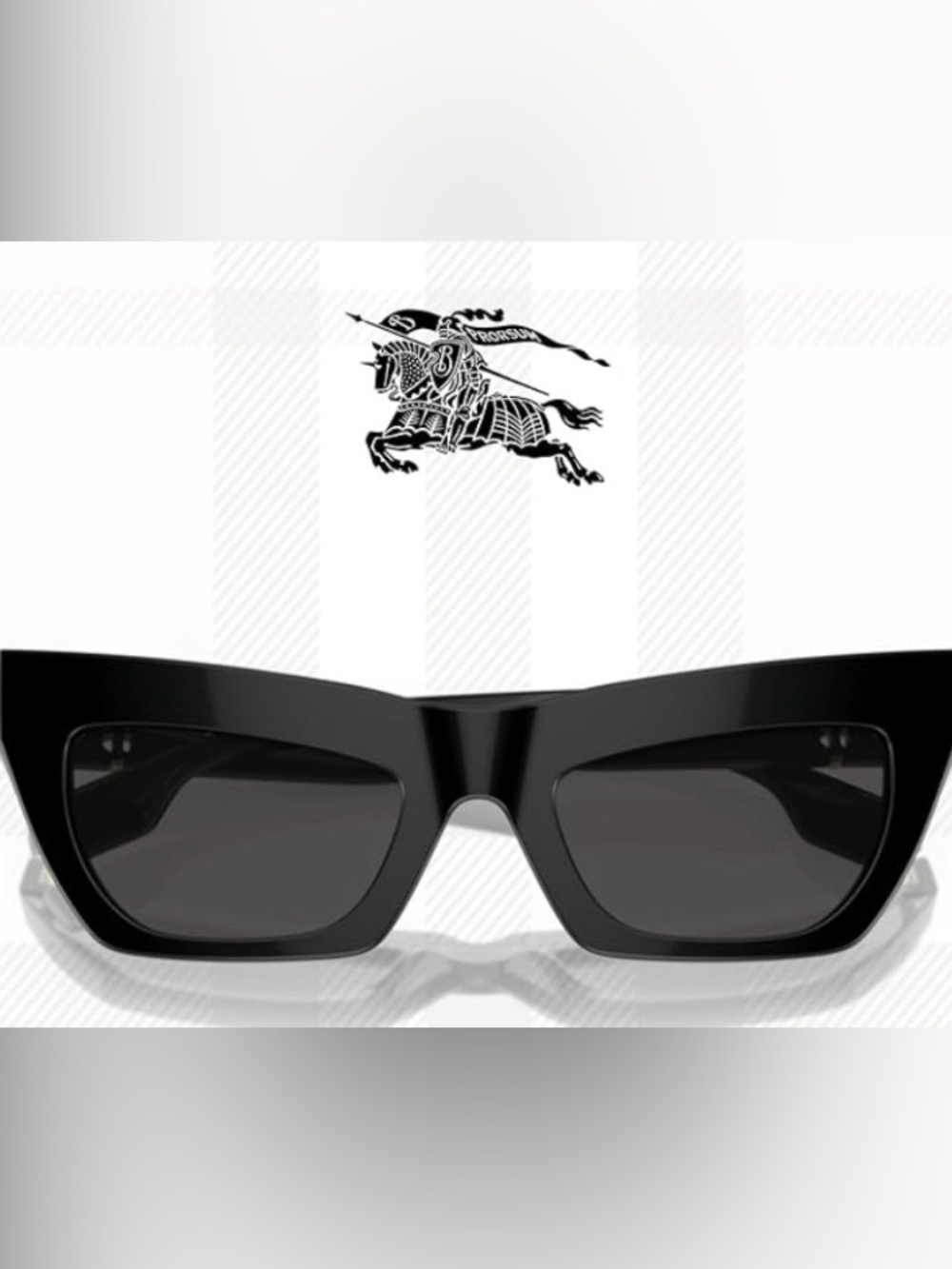 NWT - Burberry - Classic, Italian, Black Cat-Eye Sunglasses - Picture 4 of 6